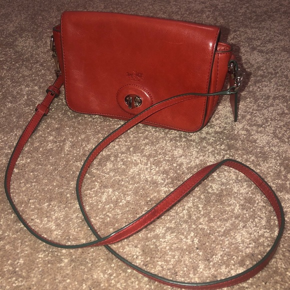 Coach Red Crossbody Purse Adjustable Strap - Picture 2 of 12